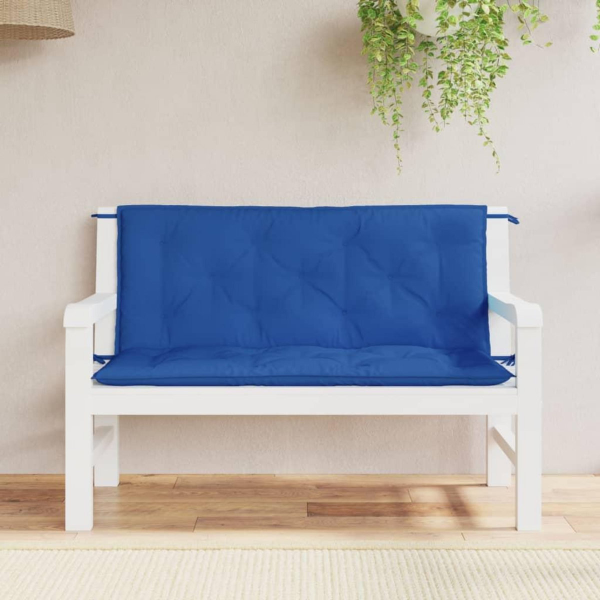 VIDAXL Coussins de banc jardin lot de 2 bleu 120x50x7 cm tissu Oxford