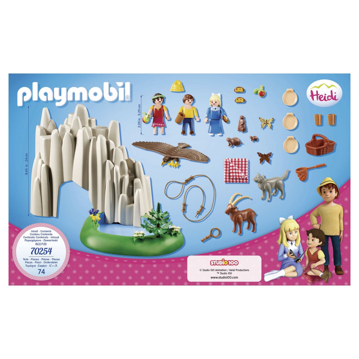 PLAYMOBIL Heidi 70254 - Heidi, Peter et Clara au lac de cristal