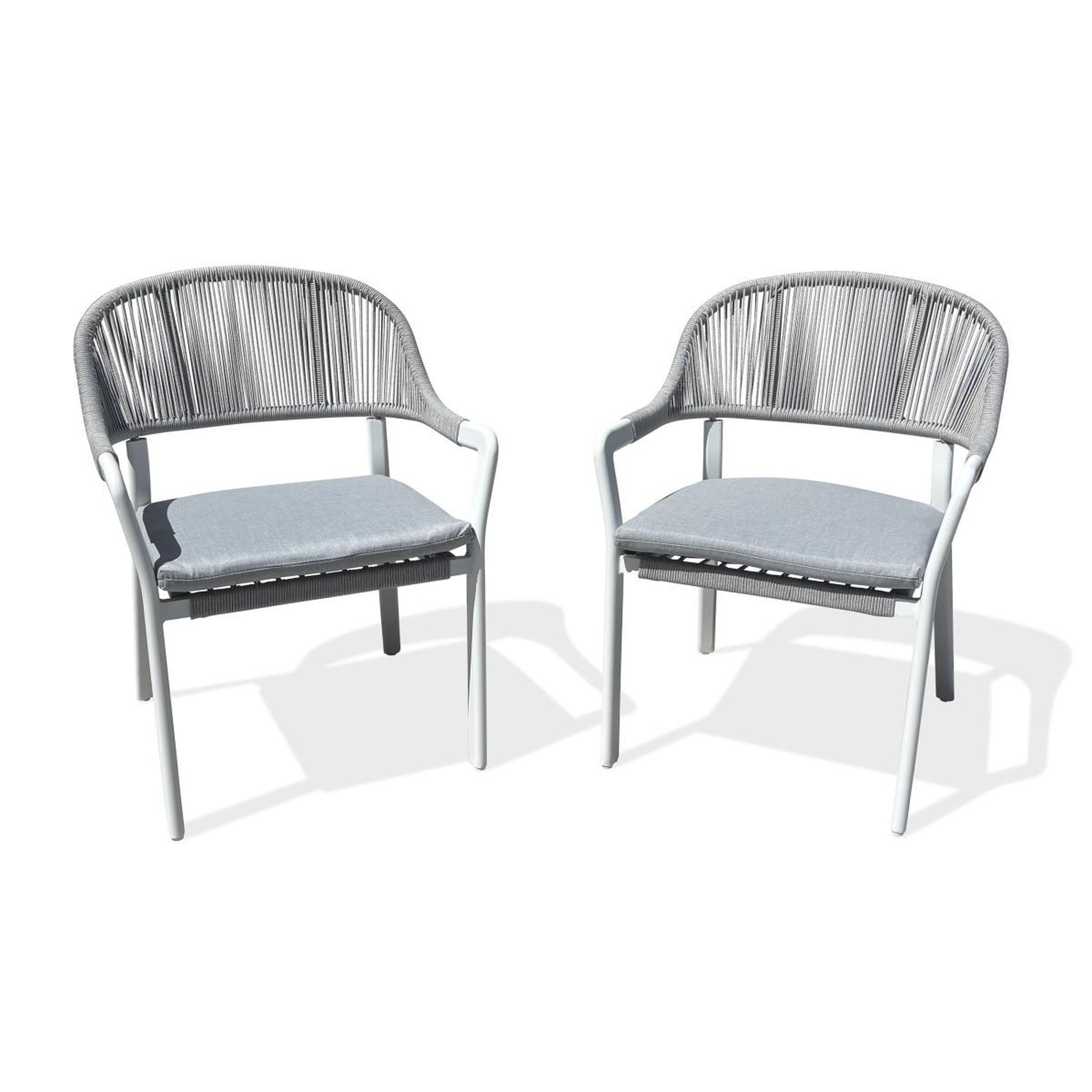 Paris Prix Lot de 2 fauteuils de jardin empilables  abella  86cm blanc