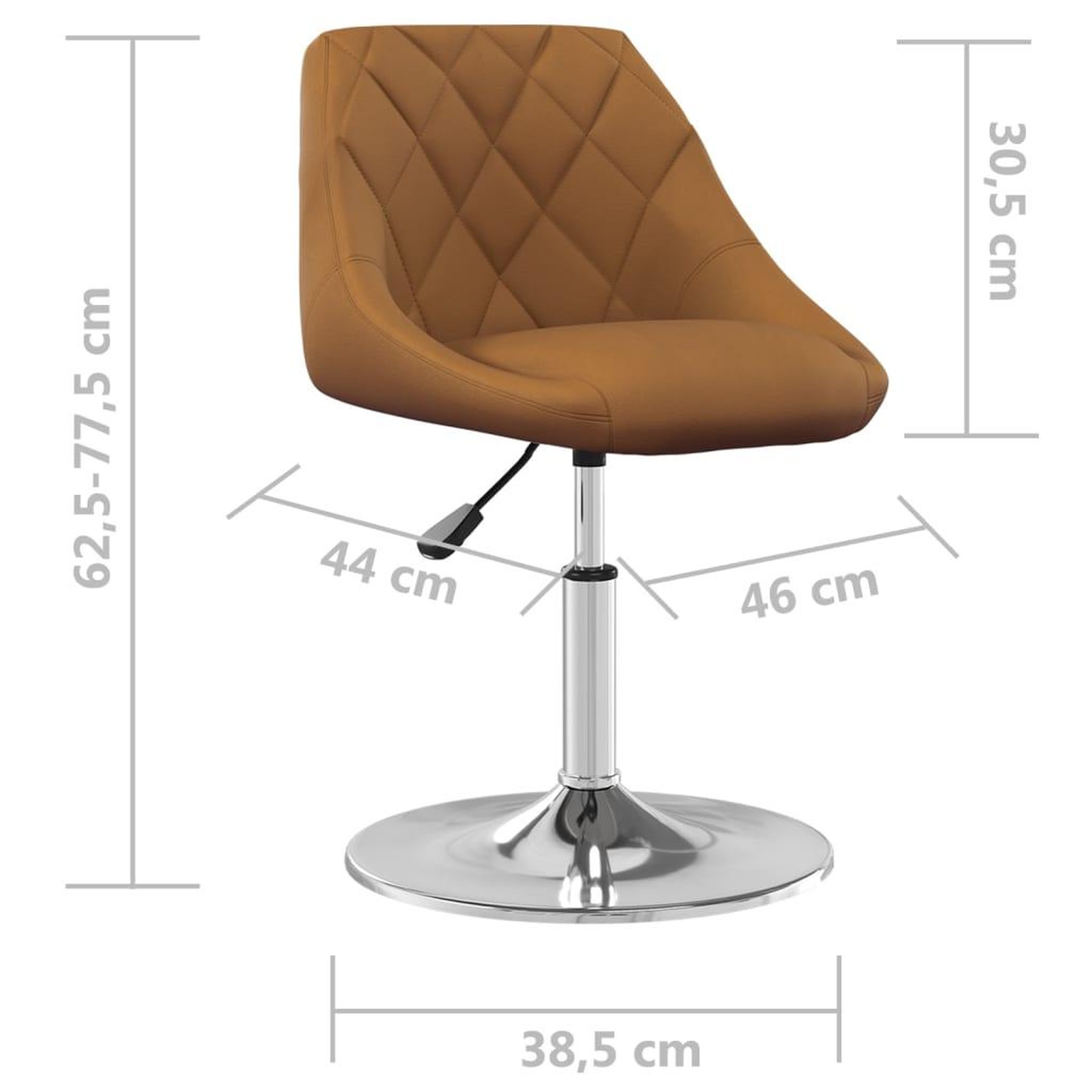 Voir la diapositive 6 : VIDAXL Chaises pivotantes a manger lot de 2 Marron Velours