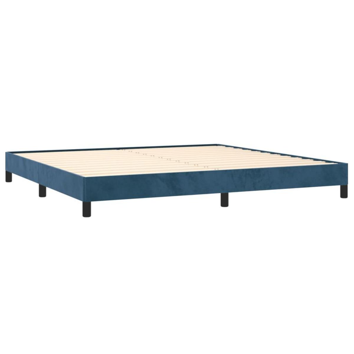 VIDAXL Cadre de lit sans matelas bleu fonce 200x200 cm velours
