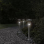 Voir la diapositive 3 : VIDAXL Lampadaires d'exterieur 3 pcs argente 60 cm acier inoxydable