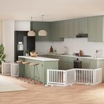 VIDAXL Barriere pour chien porte pliable 12 panneaux bois de peuplier