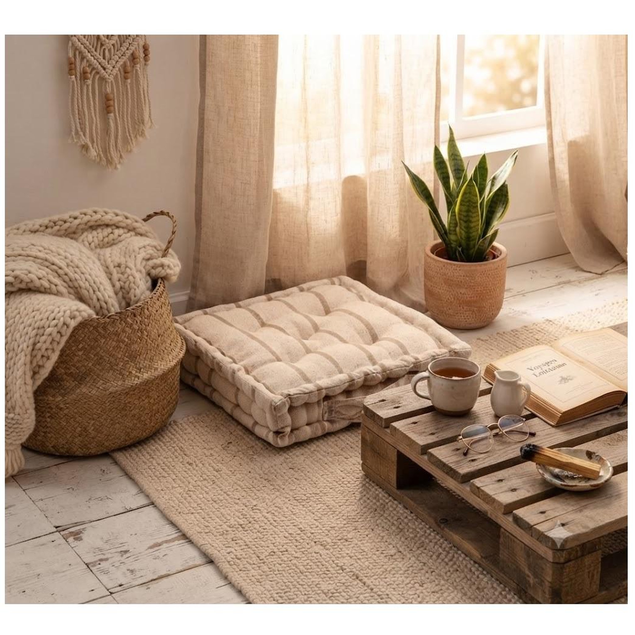 Voir la diapositive 3 : Eden Coussin de sol st tropez design et moderne