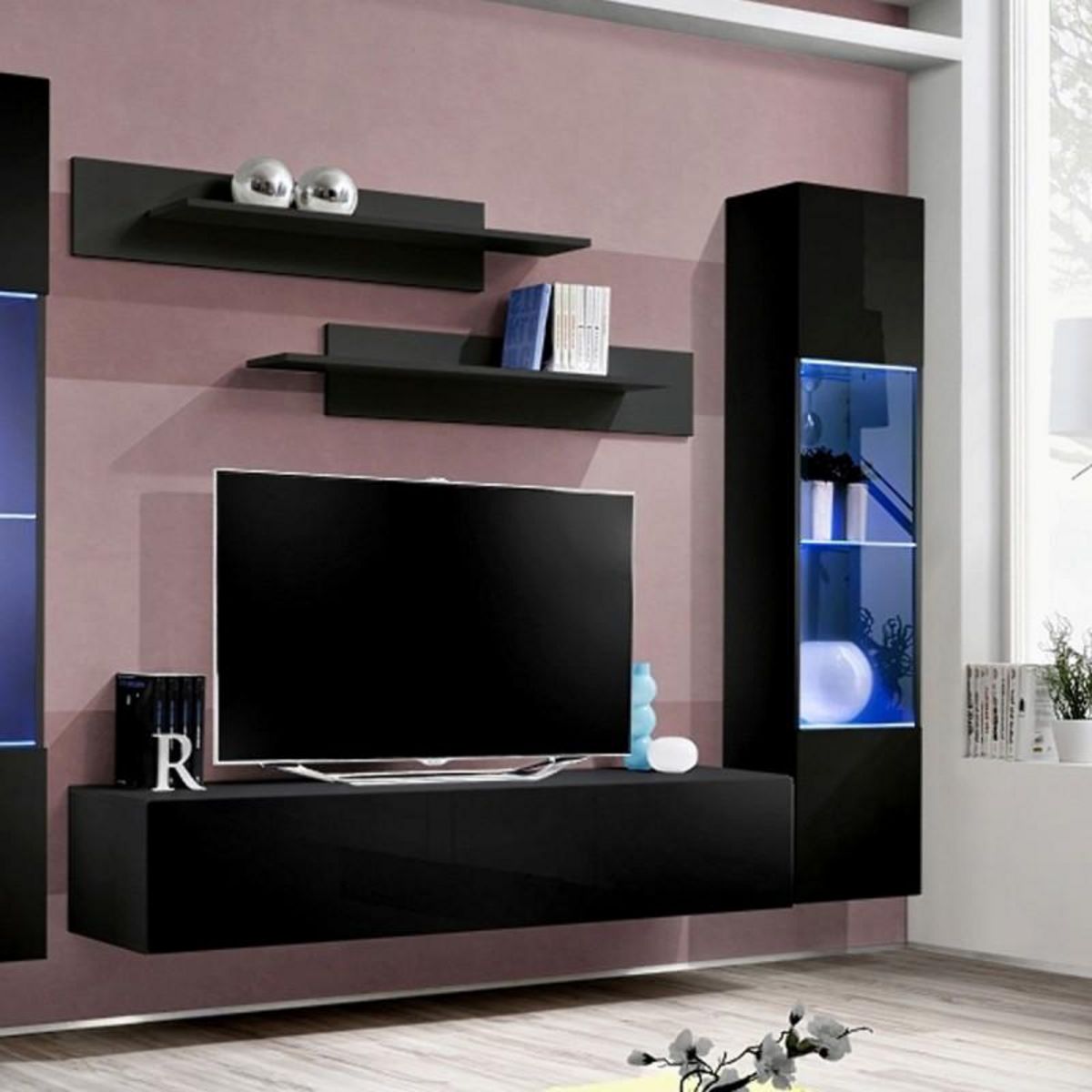 Paris Prix Meuble TV Mural Design  Fly III  310cm Noir