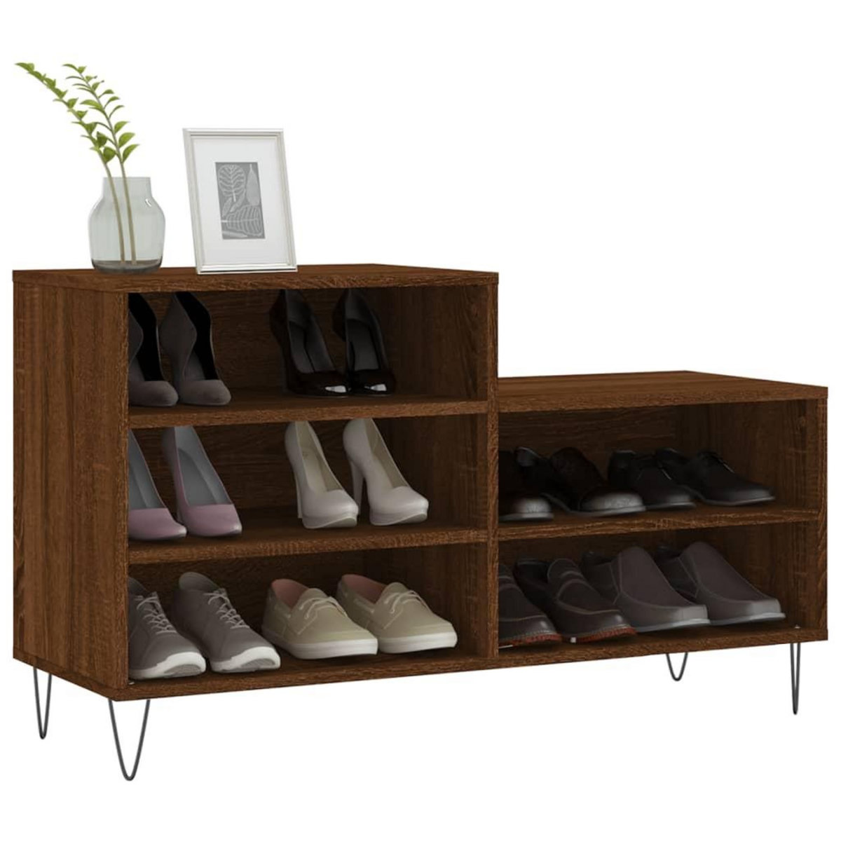 VIDAXL Armoire a chaussures Chene marron 102x36x60cm Bois d'ingenierie