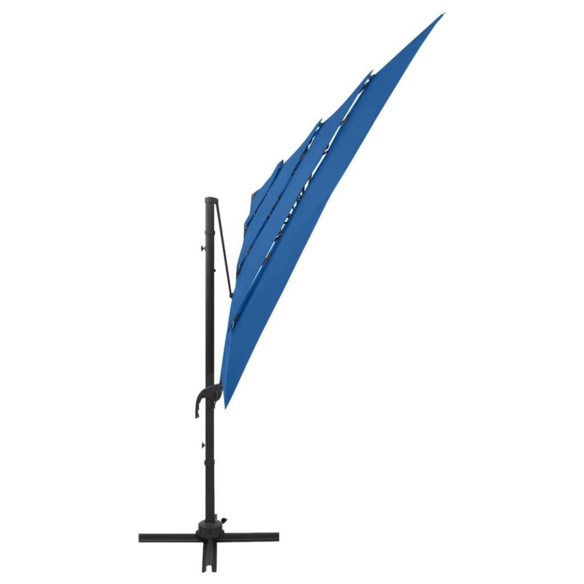 VIDAXL Parasol de jardin a 4 niveaux avec mat en aluminium bleu azure