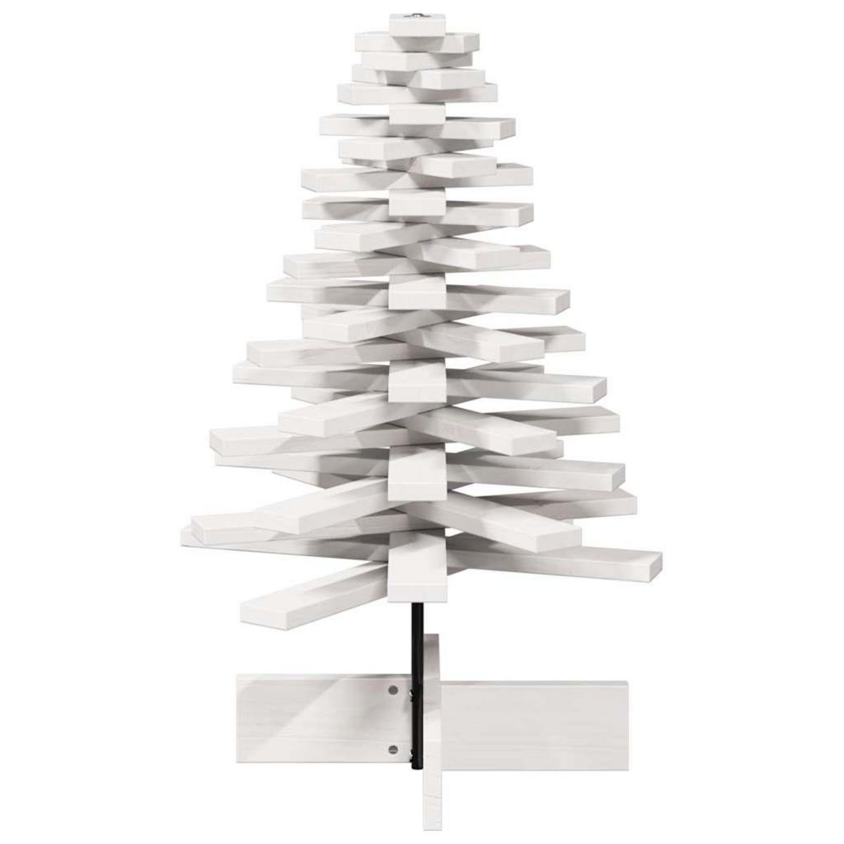 VIDAXL Arbre de Noël en bois pour decoration blanc 80 cm pin massif