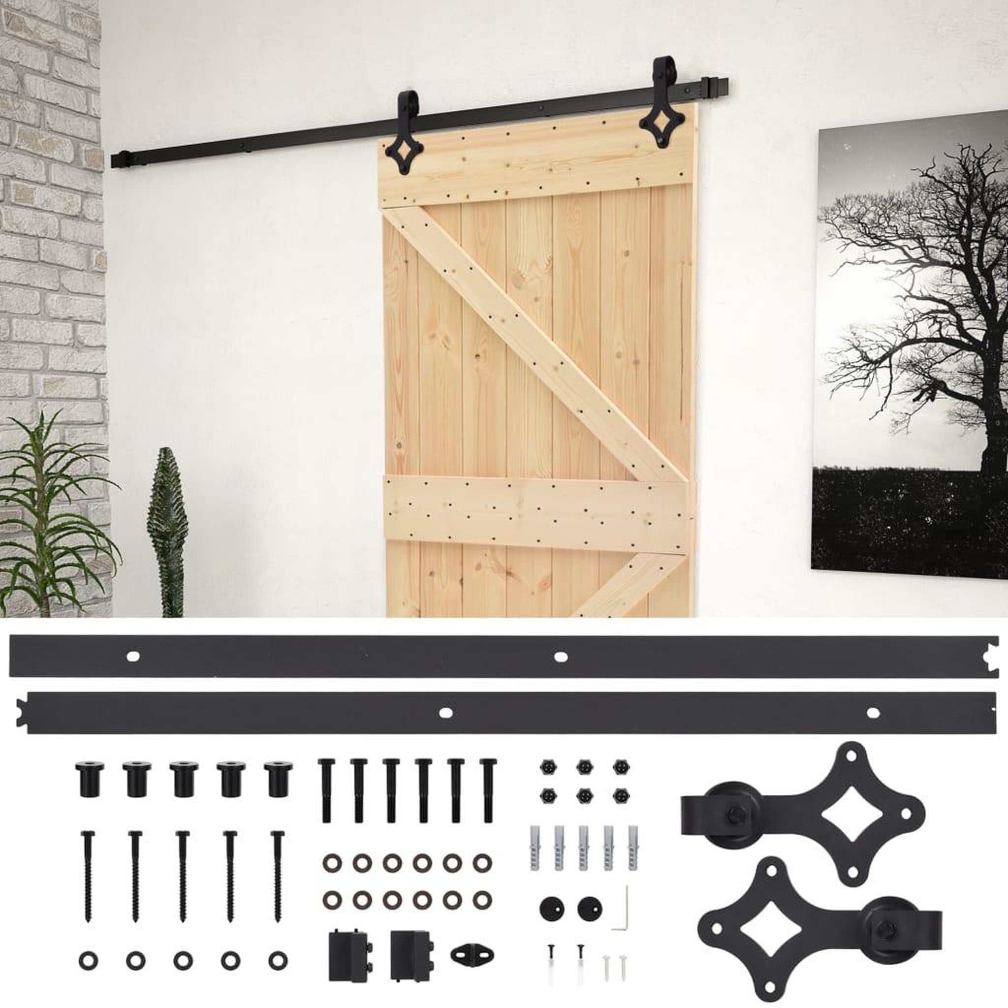Voir la diapositive 2 : VIDAXL Porte coulissante avec kit de quincaillerie 80x210cm Pin massif