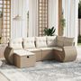Voir la diapositive 1 : VIDAXL Salon de jardin avec coussins 6 pcs beige resine tressee