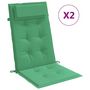 Voir la diapositive 2 : VIDAXL Coussins de chaise a dossier haut lot de 2 vert tissu oxford