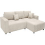 Voir la diapositive 1 : Habitat et Jardin Canapé d'angle convertible style bubble tissu chenille  George  4 places - Beige
