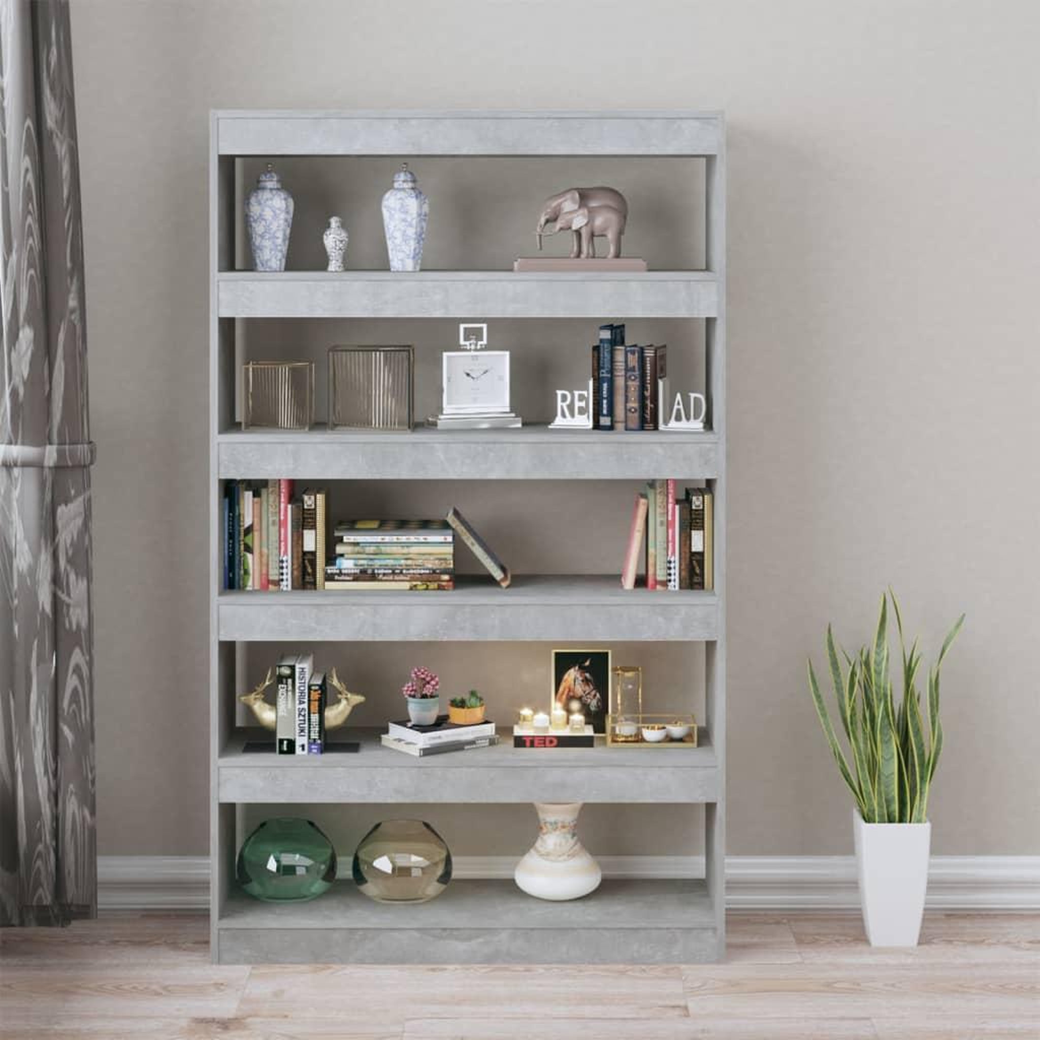 Voir la diapositive 3 : VIDAXL Bibliotheque/Separateur de piece Gris beton 100x30x166 cm