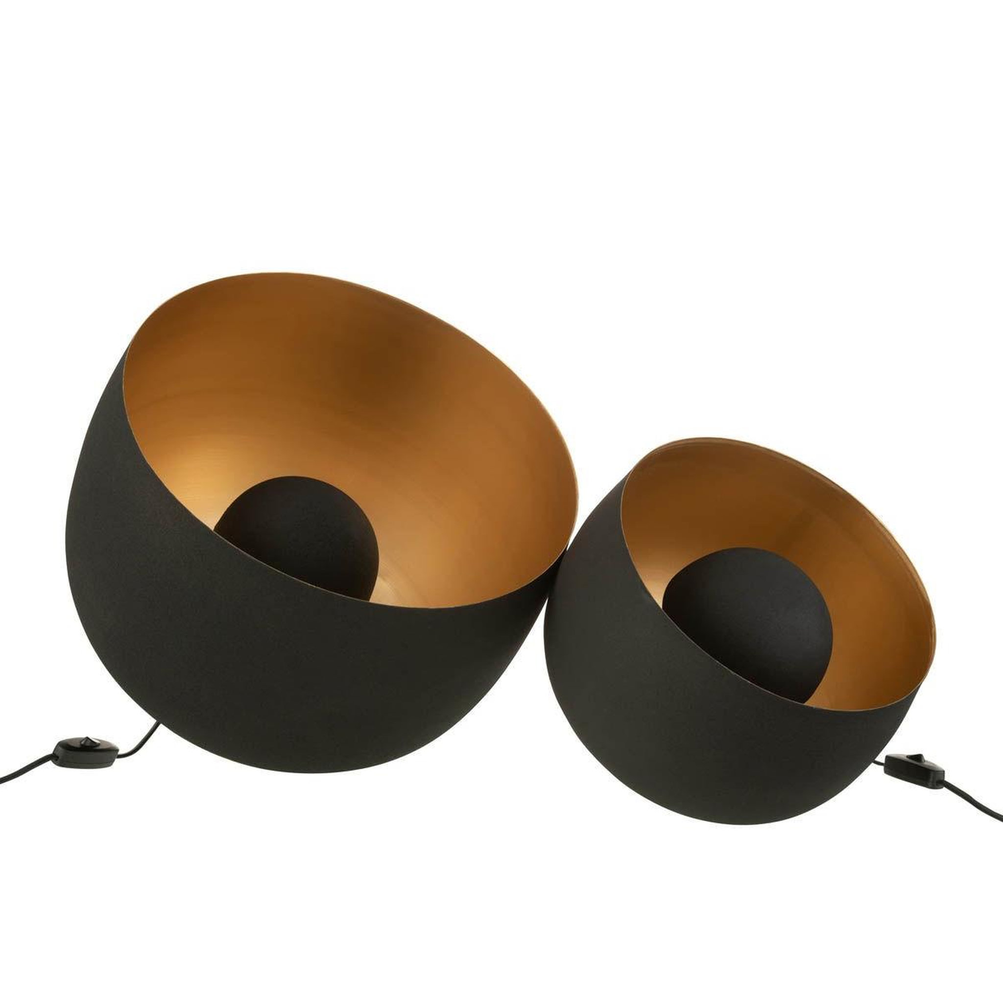 Voir la diapositive 5 : J-LINE Lampe à poser en métal  mila  43cm noir