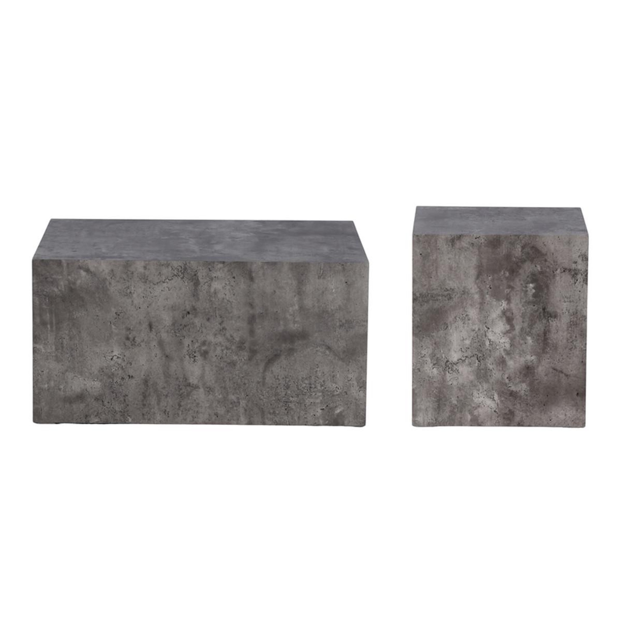 Paris Prix Lot de 2 tables basses effet marbre  york  80cm gris