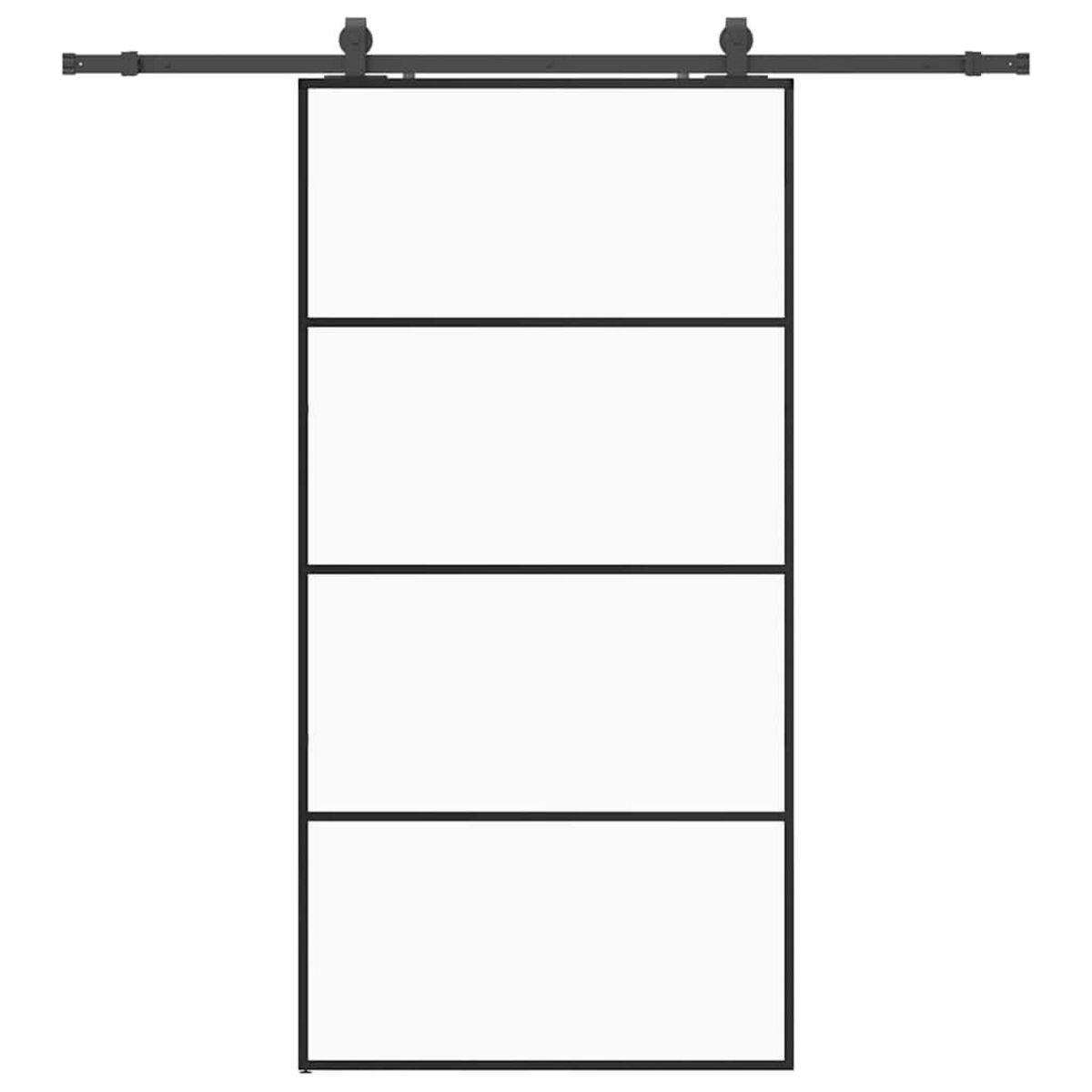 VIDAXL Porte coulissante kit de quincaillerie noir 102,5x205 cm