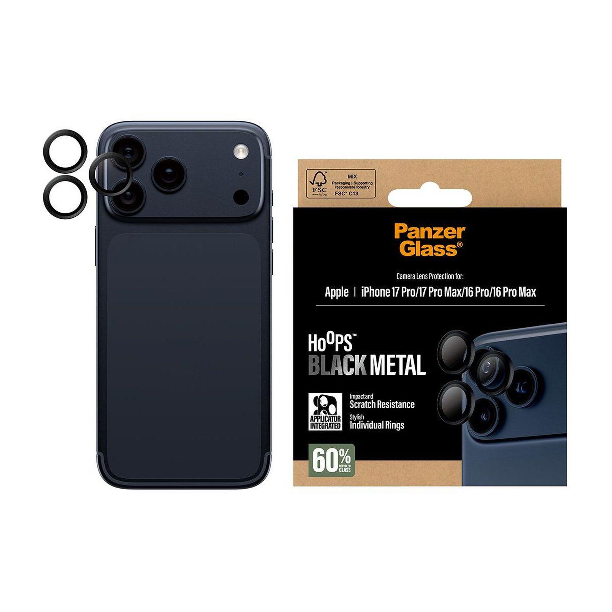 Voir la diapositive 2 : PANZERGLASS Protège écran iPhone 17 Pro/ Pro Max protège objectif