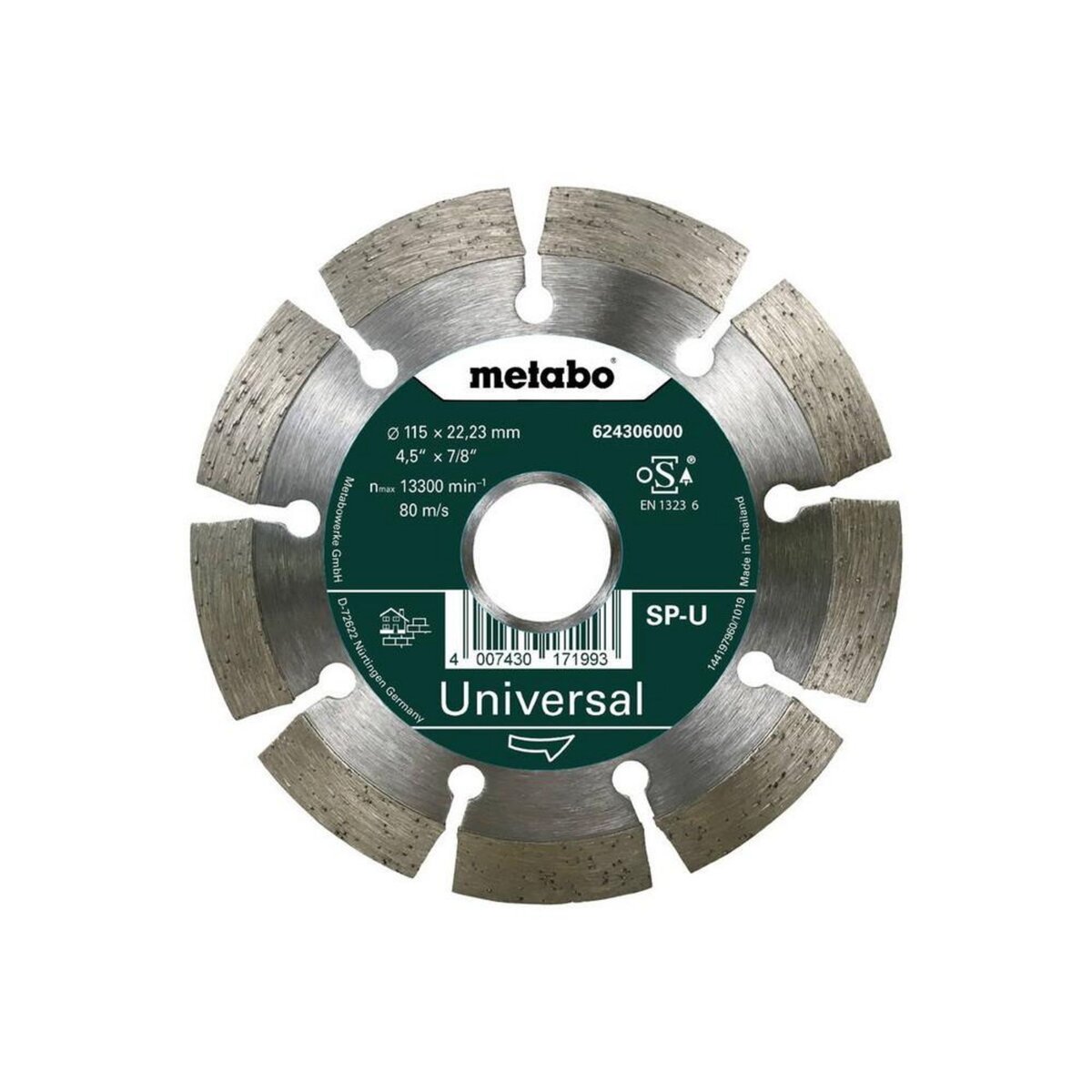 METABO SAS Meule de tronçonnage diamantée - SP - U - 115 x 22,23 mm