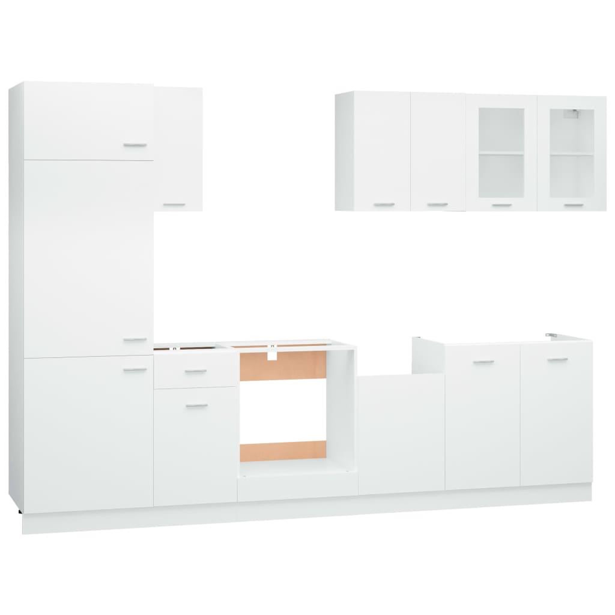 Voir la diapositive 3 : VIDAXL Ensemble de meubles de cuisine 8 pcs Blanc Agglomere