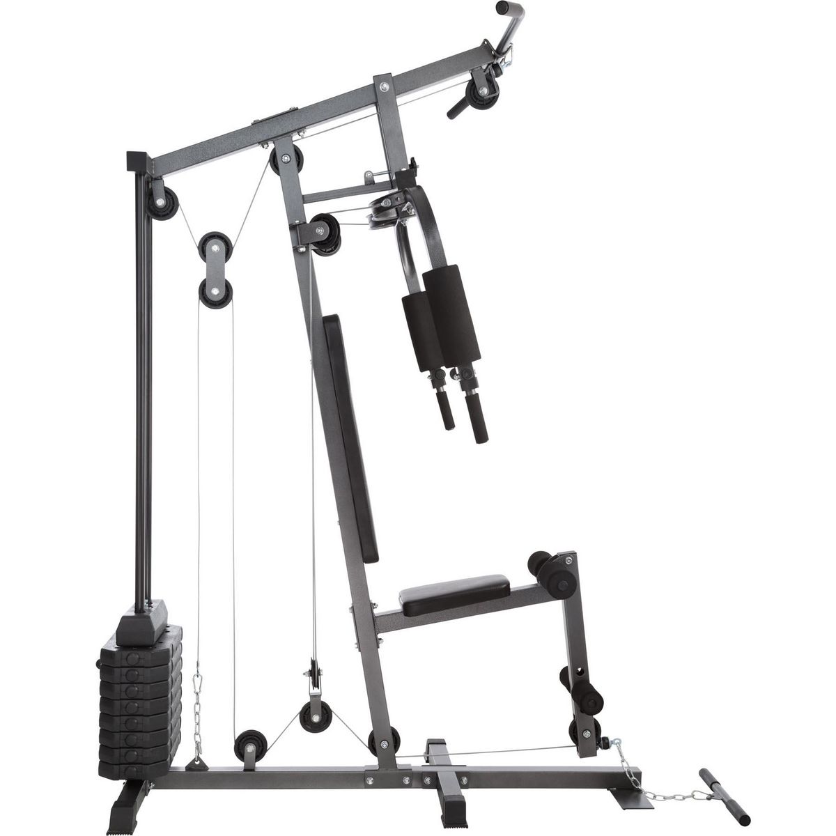 tectake Station de musculation banc appareil complet avec module de butterfly et d'extension des jambes noir