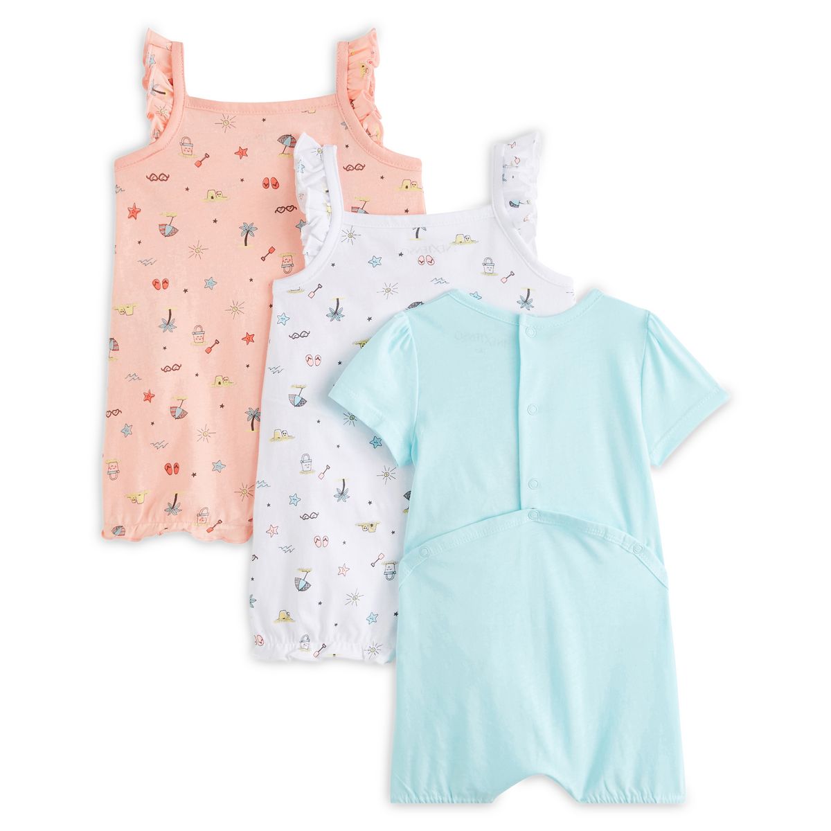 INEXTENSO Lot de 3 combishorts bébé fille