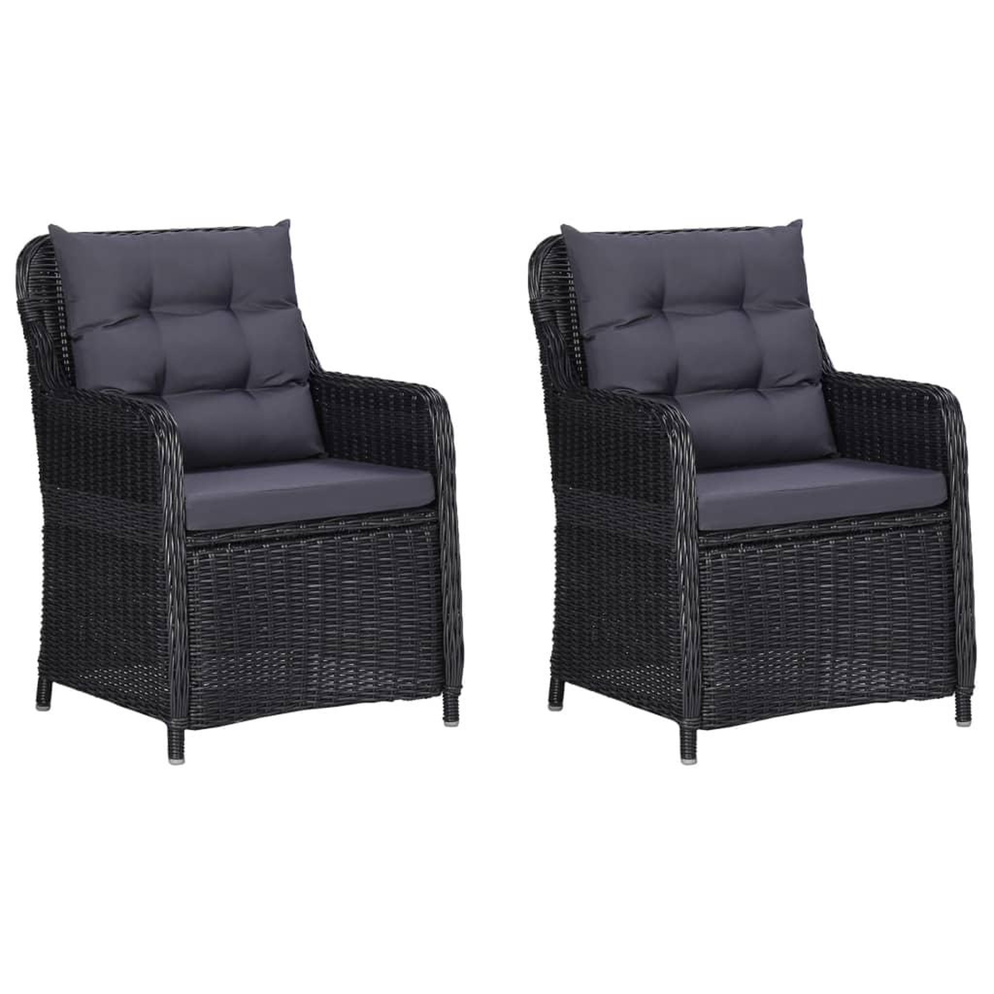 Voir la diapositive 5 : VIDAXL Ensemble a manger de jardin 3 pcs Noir