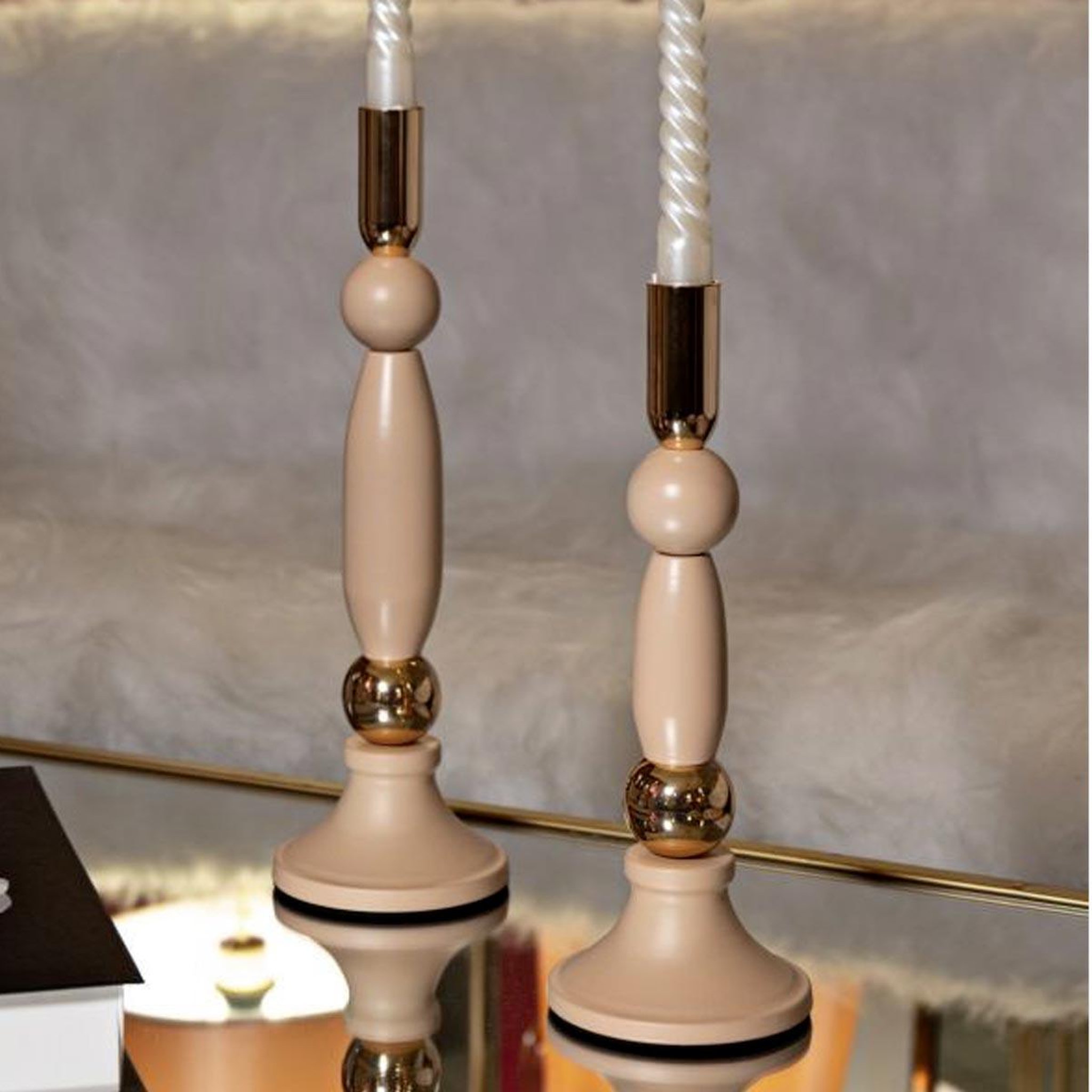 Voir la diapositive 3 : Paris Prix Lot de 2 Chandeliers  Strek  30cm Rose & Or