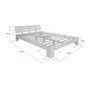 Voir la diapositive 4 : HomeStyle4U Lit double en bois massif 180x200cm blanc pin lit futon a lattes cadre de lit