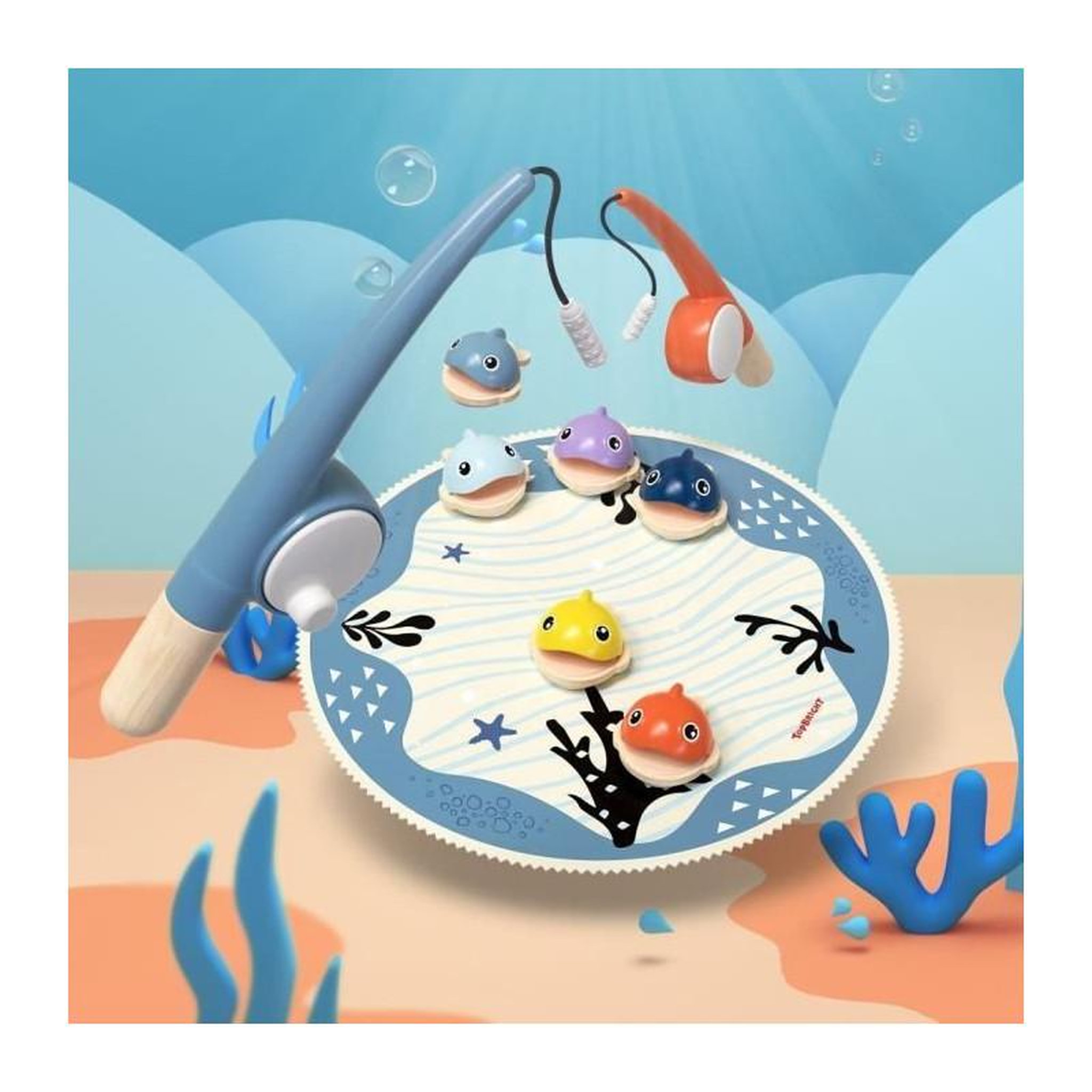 Voir la diapositive 4 : Juratoys - Janod Jeu d'attrape les poissons Jactal magnétique multicolore