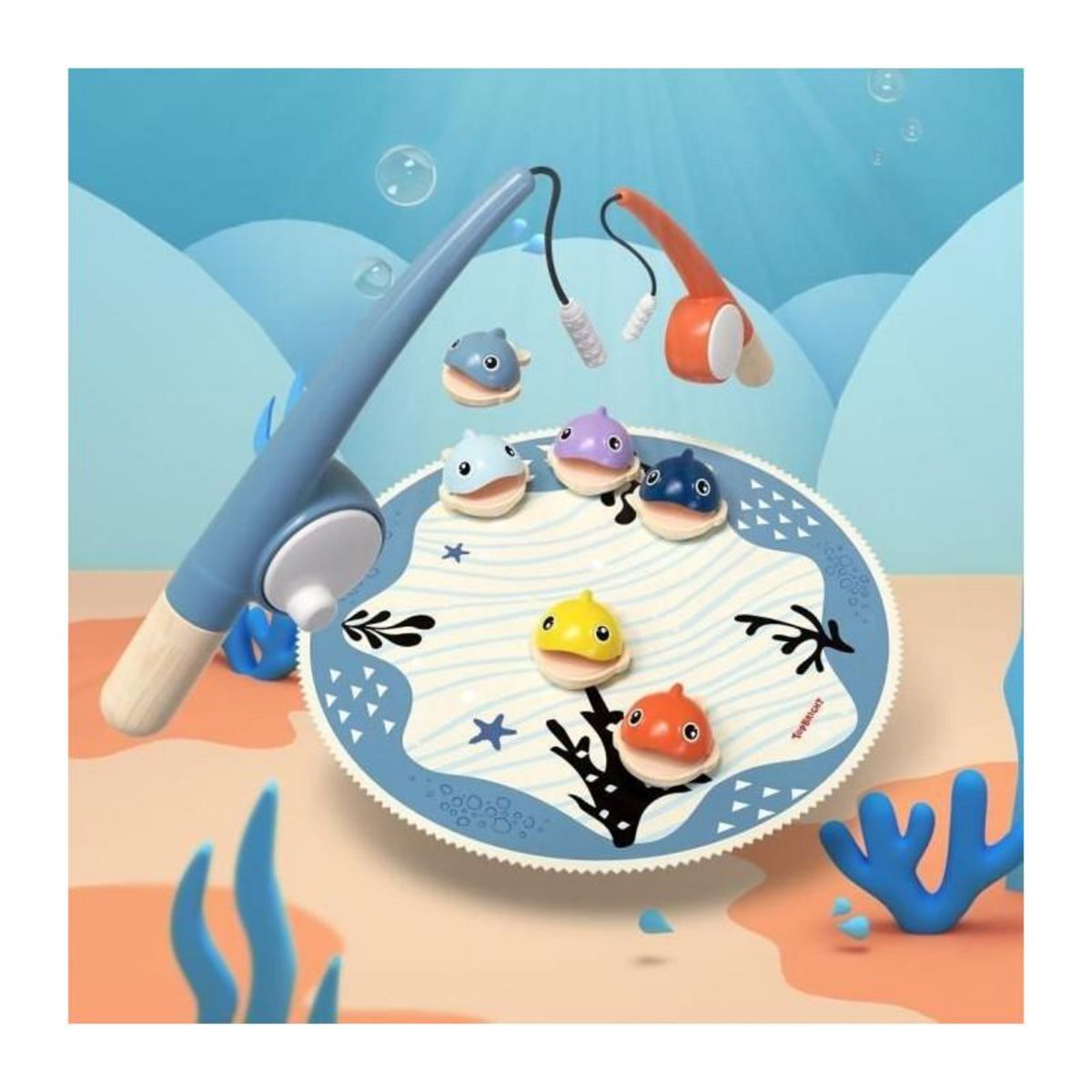 Juratoys - Janod Jeu d'attrape les poissons Jactal magnétique multicolore