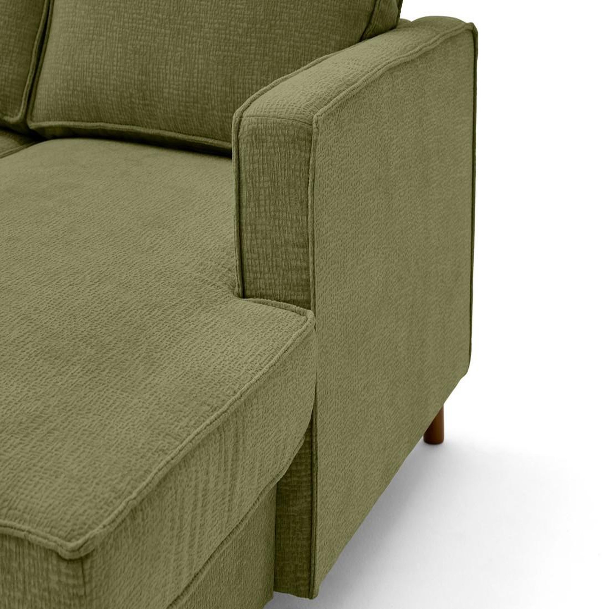 Voir la diapositive 5 : LISA DESIGN Jake - canapé panoramique d'angle gauche 7 places convertible avec coffre en tissu velours relief