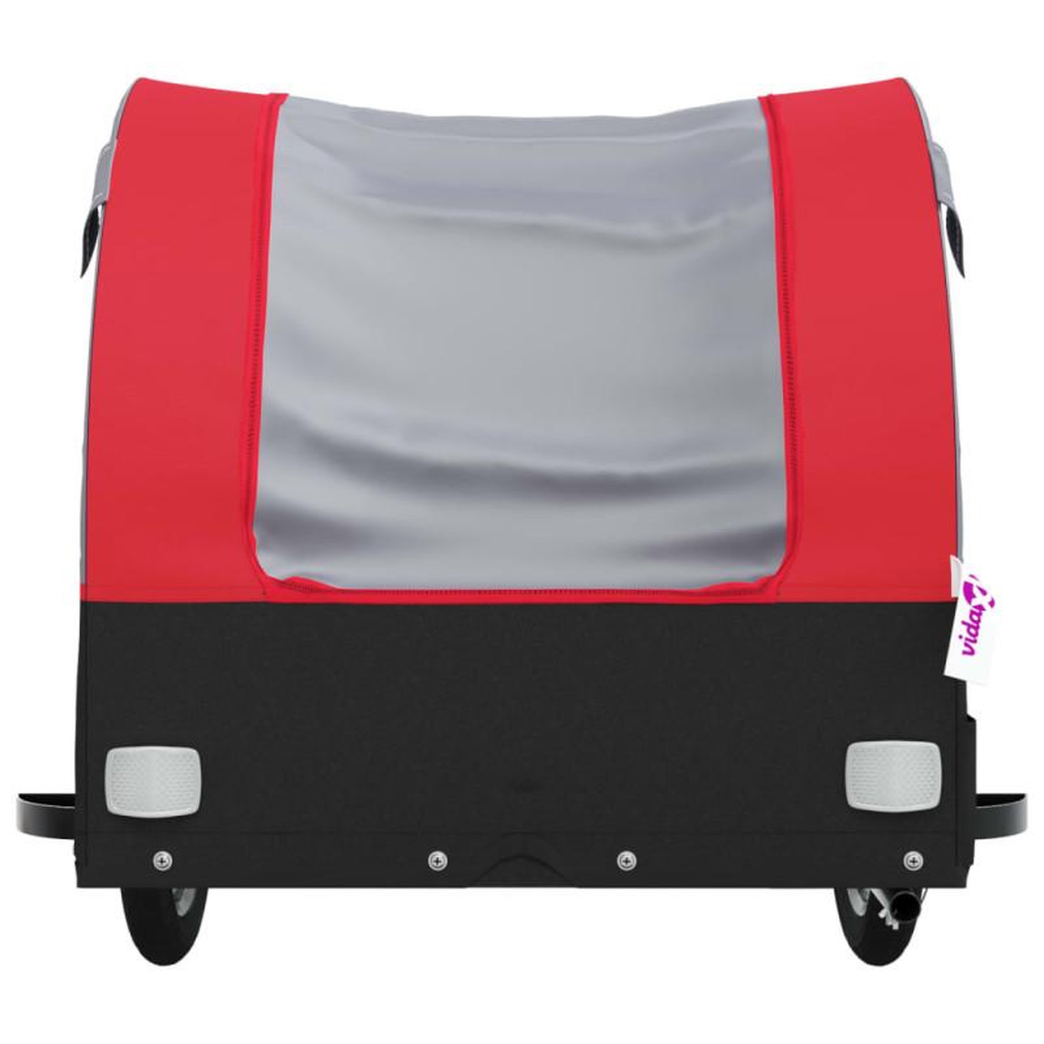Voir la diapositive 6 : VIDAXL Remorque de vélo noir et rouge 45 kg fer