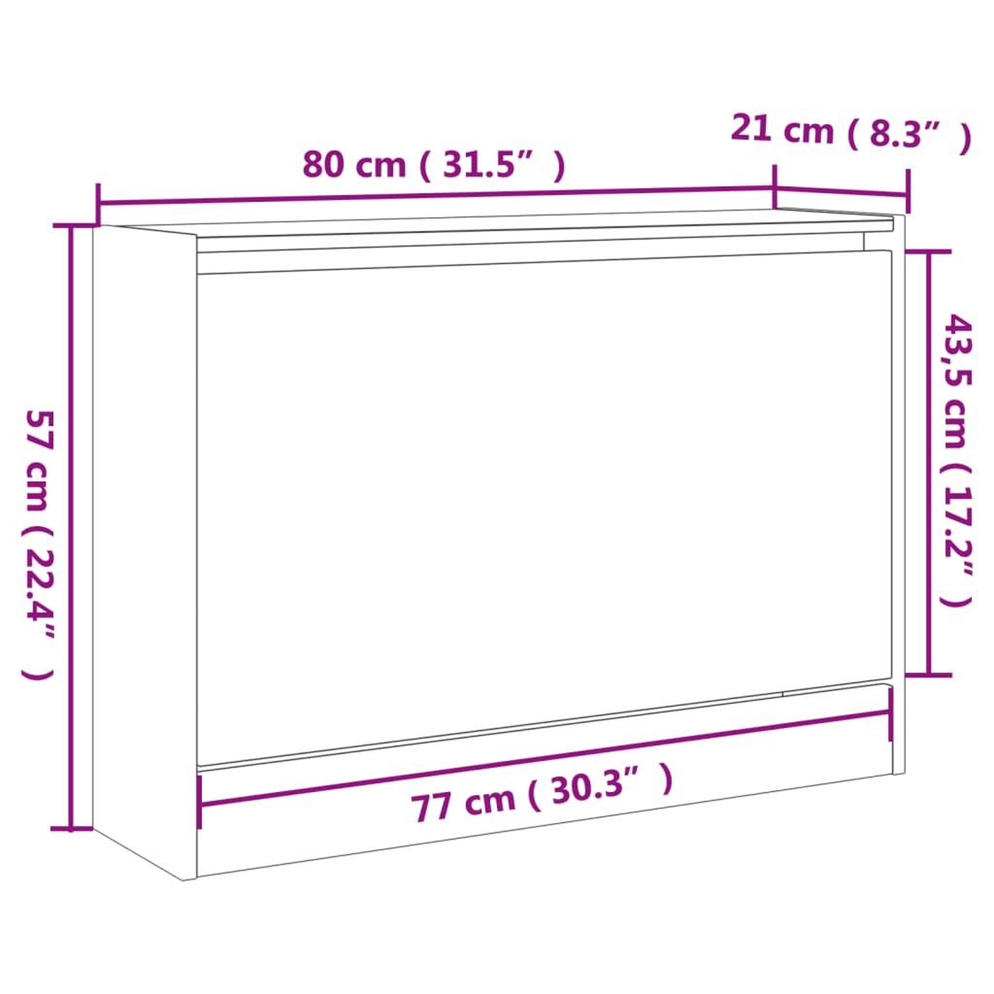 Voir la diapositive 6 : VIDAXL Armoire a chaussures chene marron 80x21x57 cm Bois d'ingenierie