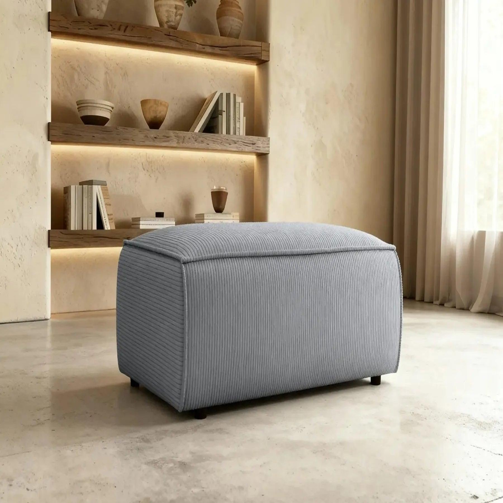Voir la diapositive 2 : CASANOVA PARIS Jade - pouf velours côtelé