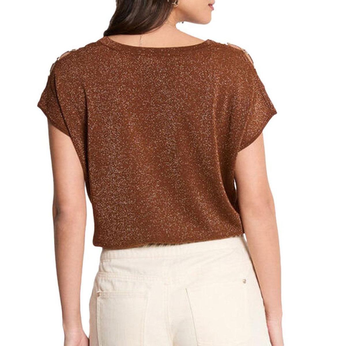 MORGAN T-Shirt Marron/Doré Femme Morgan MRING