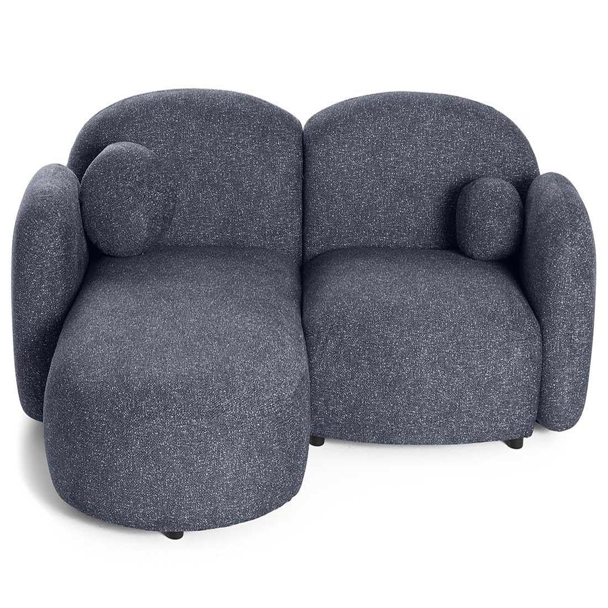 Voir la diapositive 2 : LISA DESIGN Velris - canapé d'angle gauche 3 places en tissu moucheté