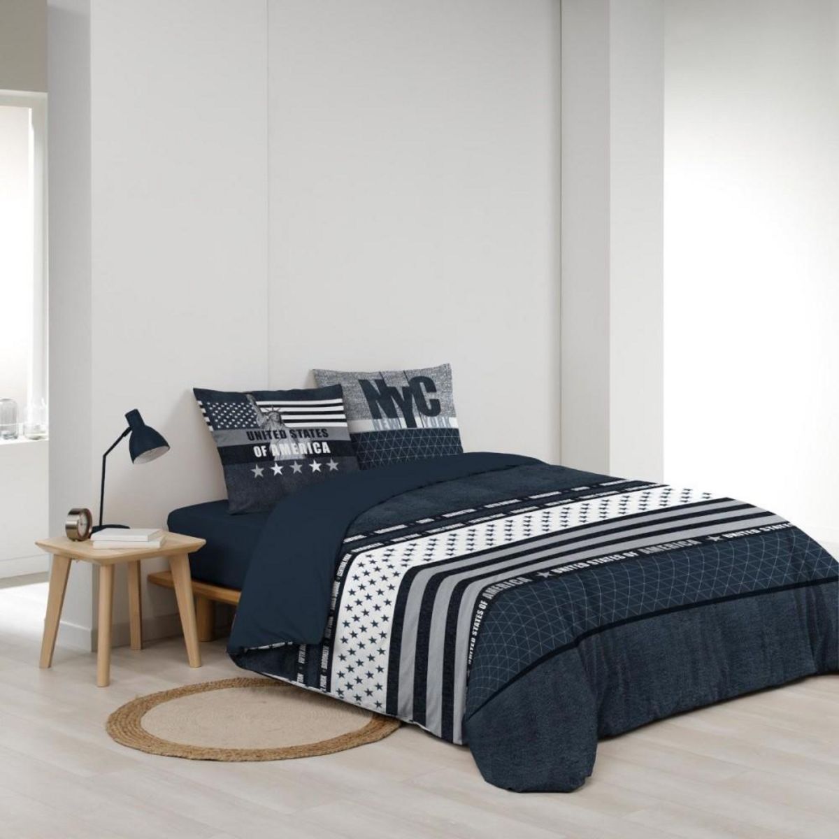 Douceur d'Intérieur Housse de couette 240x220 + 2 taies STATES 100% coton