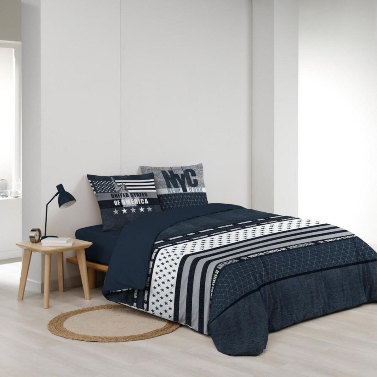 Douceur d'Intérieur Housse de couette 240x220 + 2 taies STATES 100% coton