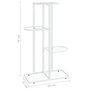 Voir la diapositive 6 : VIDAXL Support pour plantes 4 niveaux 43x22x76 cm Blanc Metal