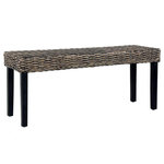 VIDAXL Banc 110 cm Noir Rotin naturel kubu et bois de manguier massif
