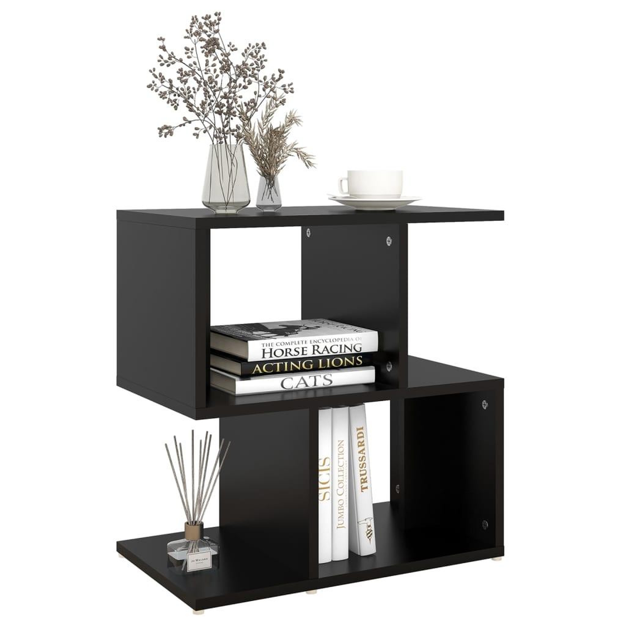 Voir la diapositive 4 : VIDAXL Table de chevet noir 50x30x51,5 cm bois d'ingenierie