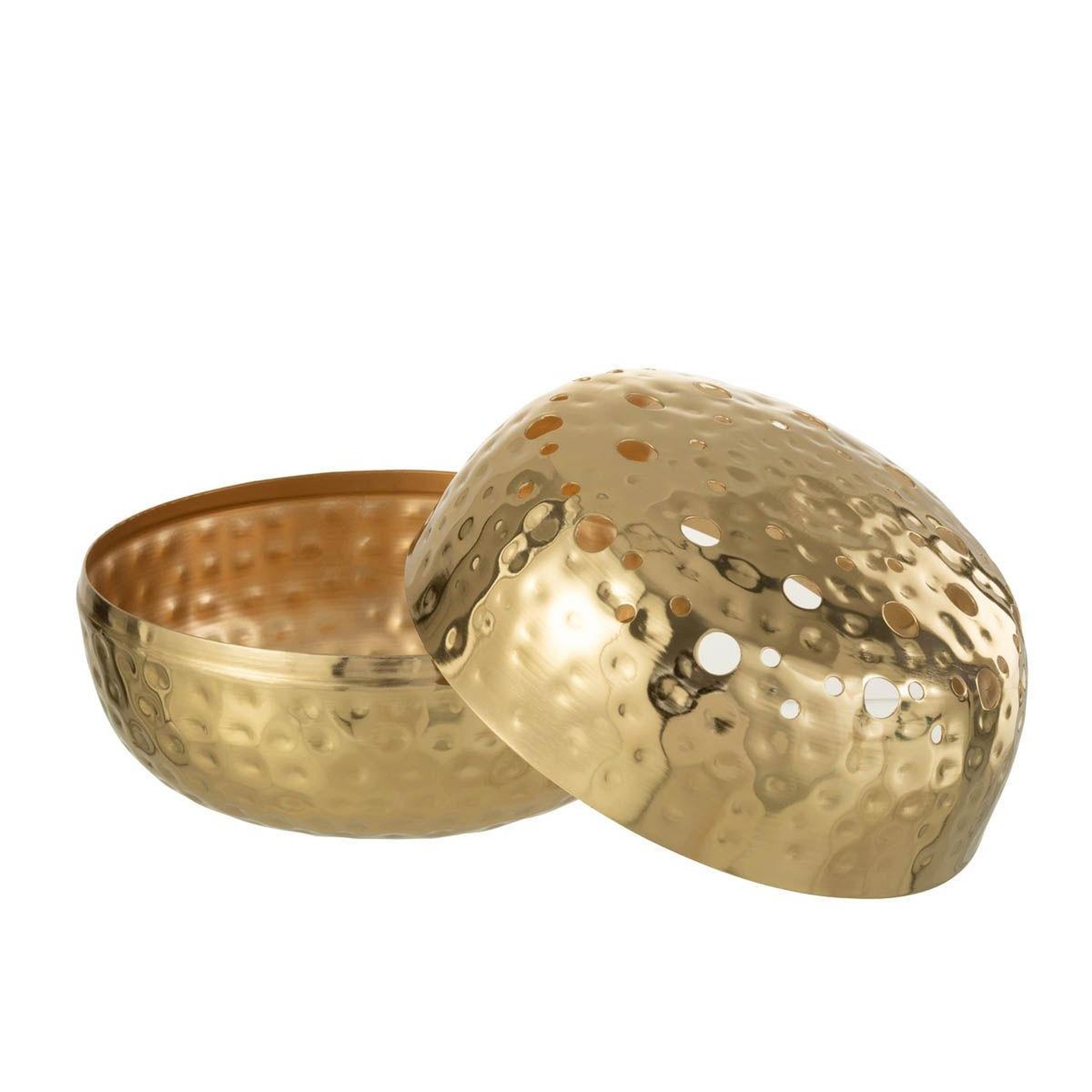 Voir la diapositive 2 : J-LINE Vase boule ajouré  mandy  23cm or