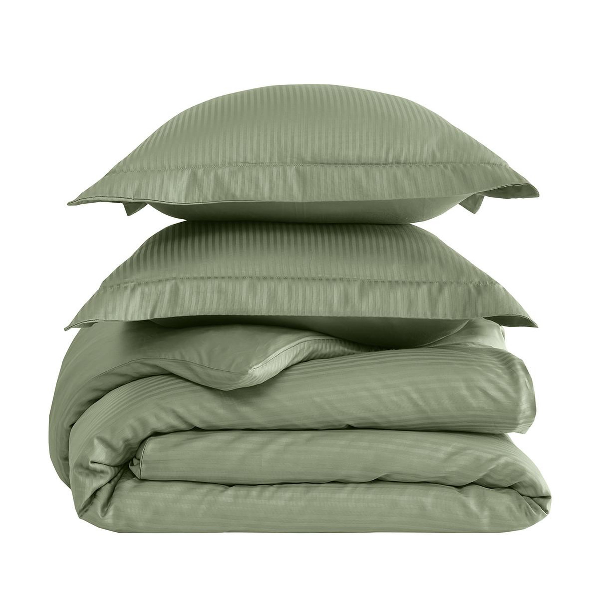 Voir la diapositive 1 : Sensei Maison Parure housse de couette rayée satin + 2 taies 50x70 cm VERSALUXE