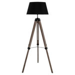 ATMOSPHERA Lampadaire Trépied Bois  Runo  145cm Noir