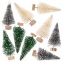 RICO DESIGN 9 petits sapins de Noël décoratifs 7 cm - vert-gris-blanc