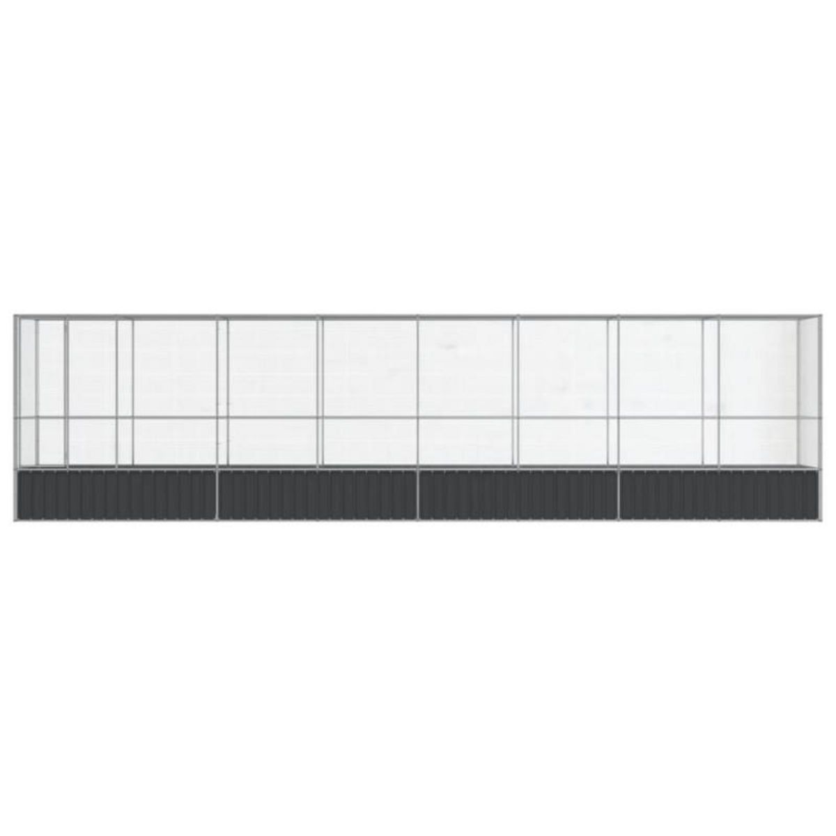VIDAXL Volière avec extension argenté 834,5x107x212 cm acier