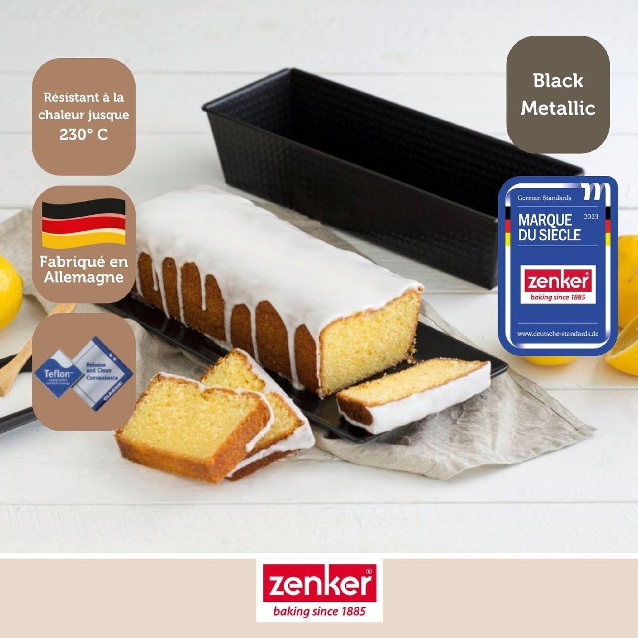 Voir la diapositive 2 : ZENKER Moule à cake 30,5 cm zenker black metallic