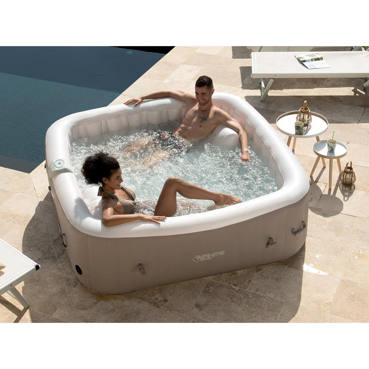 INFINITE SPA Spa gonflable Elite carré Bulles 2 places - Infinite Spa