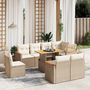 Voir la diapositive 1 : VIDAXL Salon de jardin avec coussins 9 pcs beige resine tressee