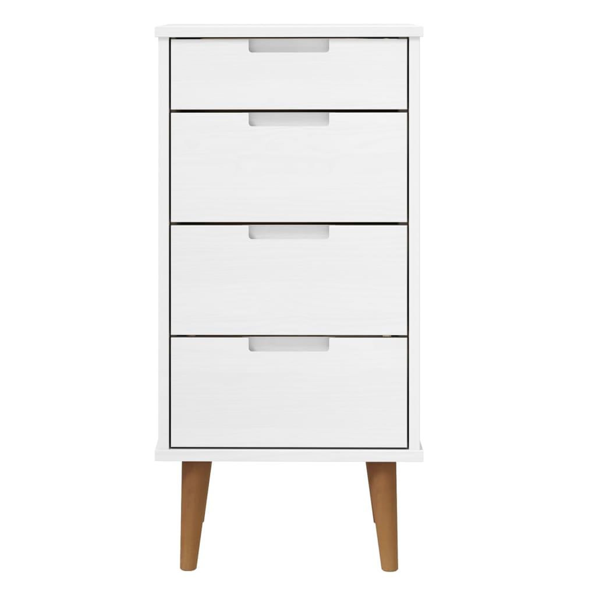 Voir la diapositive 4 : VIDAXL Commode MOLDE Blanc 40x35x82 cm Bois de pin massif